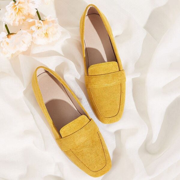 

Square Toe Suede Flats