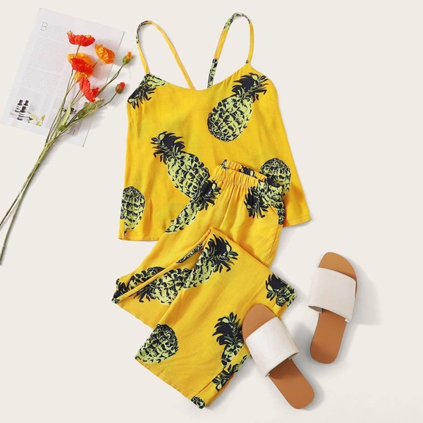 

Pineapple Print Cami PJ Set