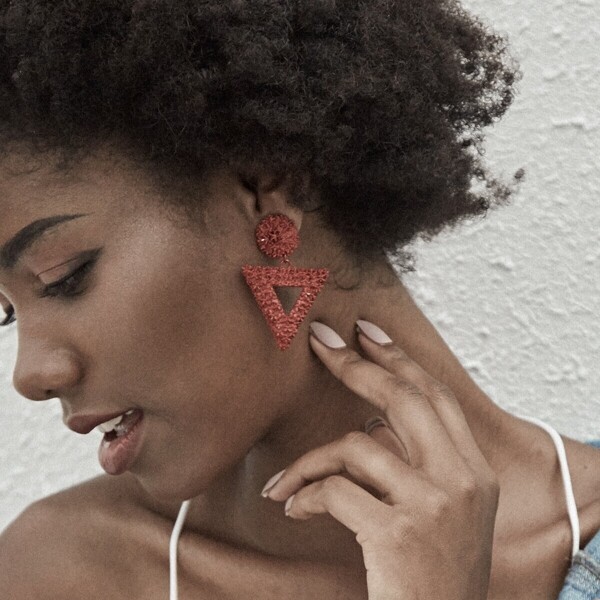 

Textured Open Triangle Drop Earrings 1pair