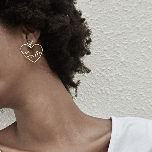 

Wave Design Hollow Heart Drop Earrings 1pair