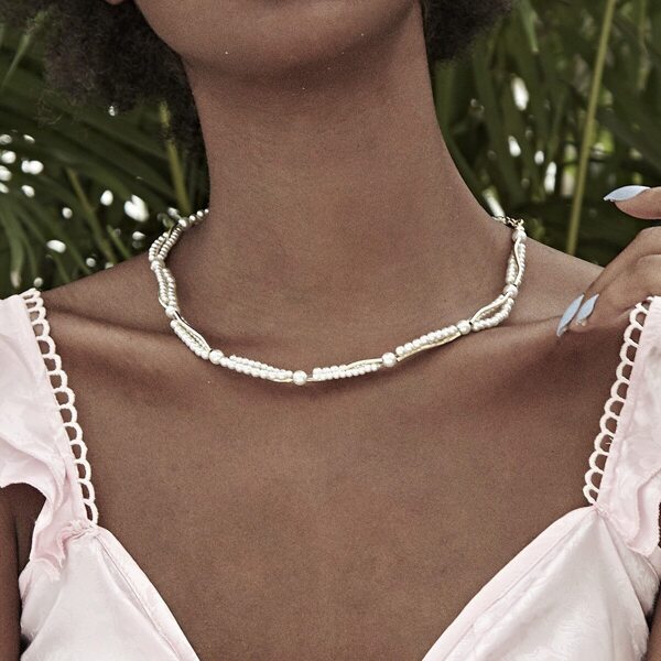 

Faux Pearl Design Necklace 1pc