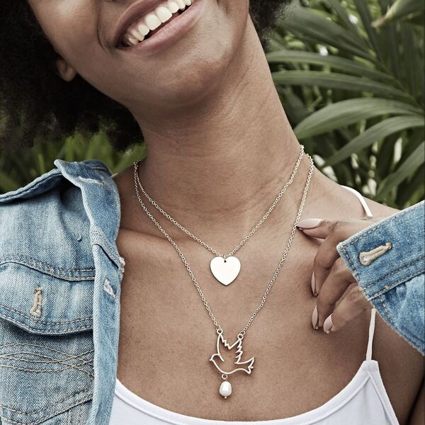 

Hollow Bird Decor Layered Chain Necklace 1pc