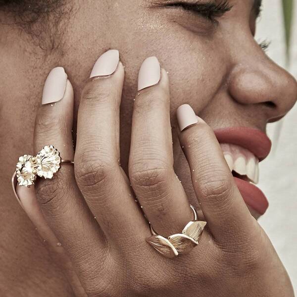 

Flower & Round Decor Ring 3pcs