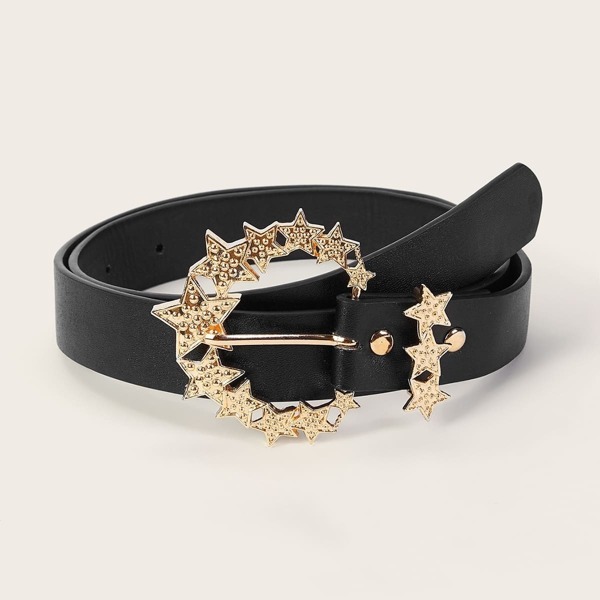 

Star Decor Metal Buckle Belt, Black
