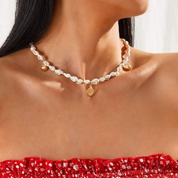 

Shell Design Necklace 1pc
