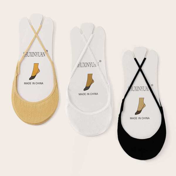 

Lace up Design Invisible Socks 3pairs, Multicolor