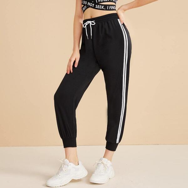 

Side Stripe Drawstring Waist Sweatpants