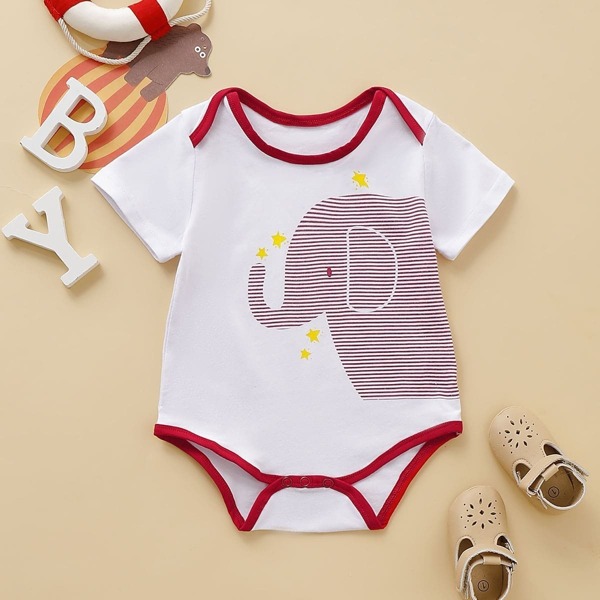 

Toddler Boys Piping Trim Striped Jumpsuit