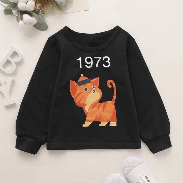 

Toddler Girls Animal & Letter Print Sweatshirt