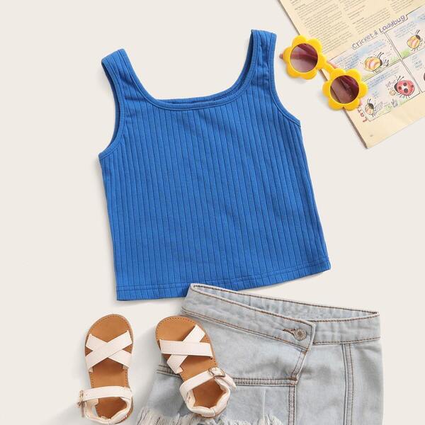 

Girls Solid Rib-knit Tank Top
