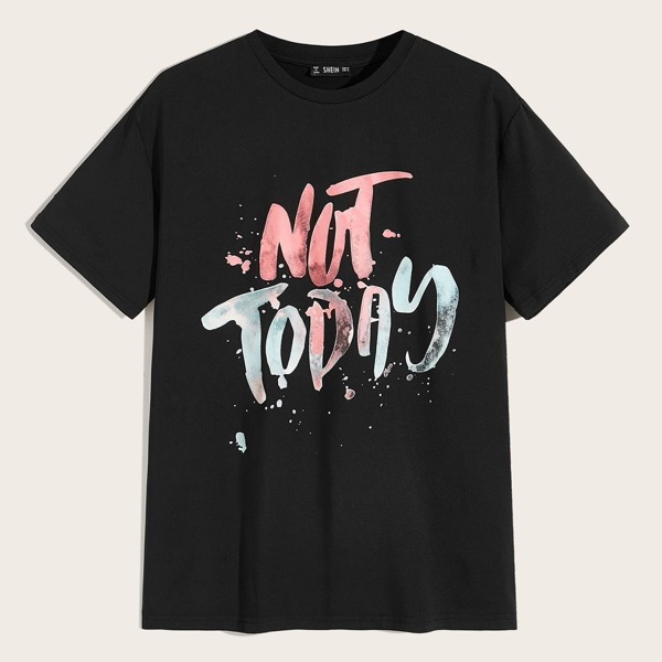 

Men Slogan Graphic Short Sleeve Top