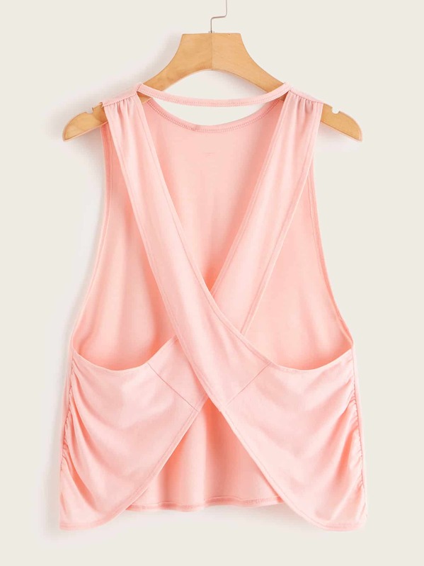 

Criss Cross Back Tank Top, Pink