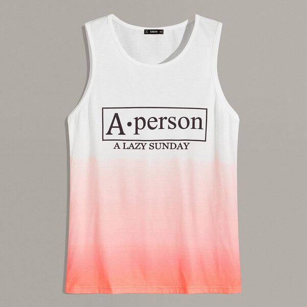 

Men Slogan Graphic Ombre Tank Top
