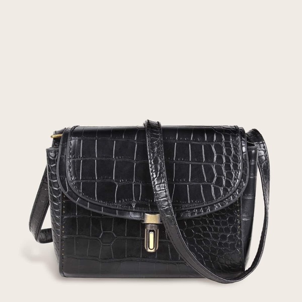 

Croc Embossed Flap Crossbody Bag