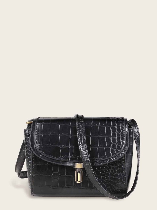 

Croc Embossed Flap Crossbody Bag