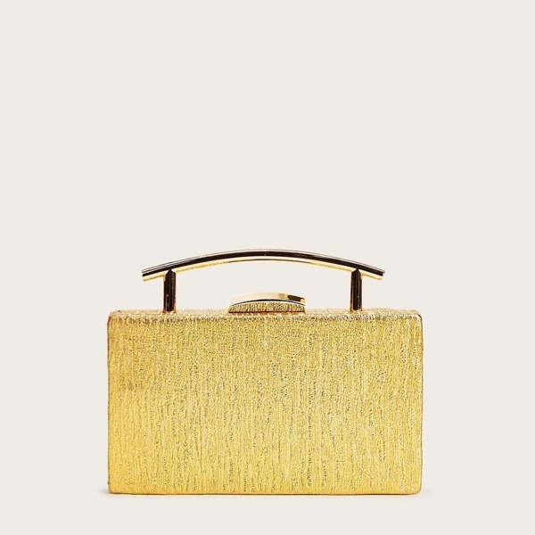 

Metallic Clip Top Clutch Bag