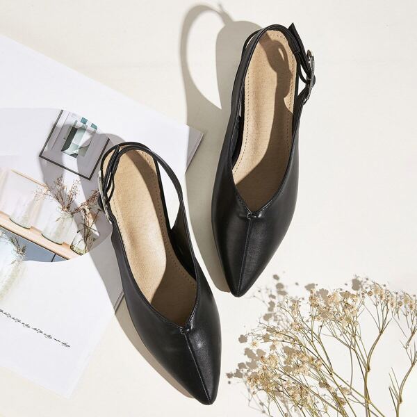 

Point Toe Slingback Flats