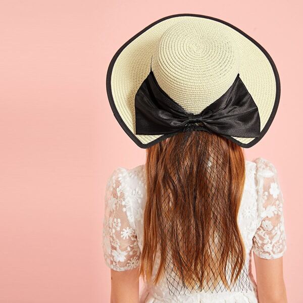 

Girls Bow Knot Decor Floppy Hat