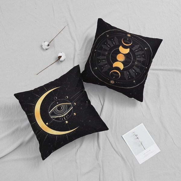 

Planet & Eye Print Cushion Cover 1pc