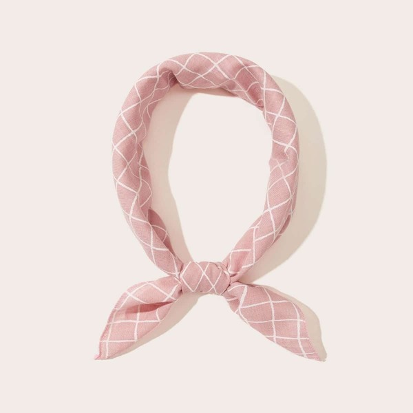 

Plaid Pattern Bandana, Pink