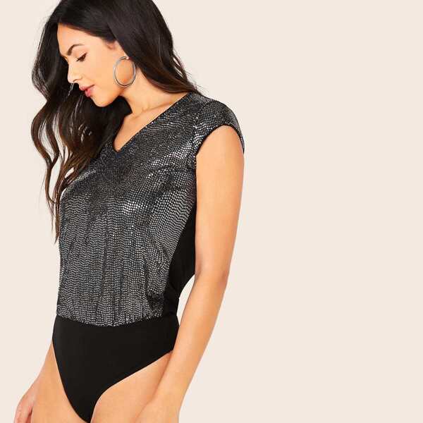 

Two Tone Sequin Bodysuit