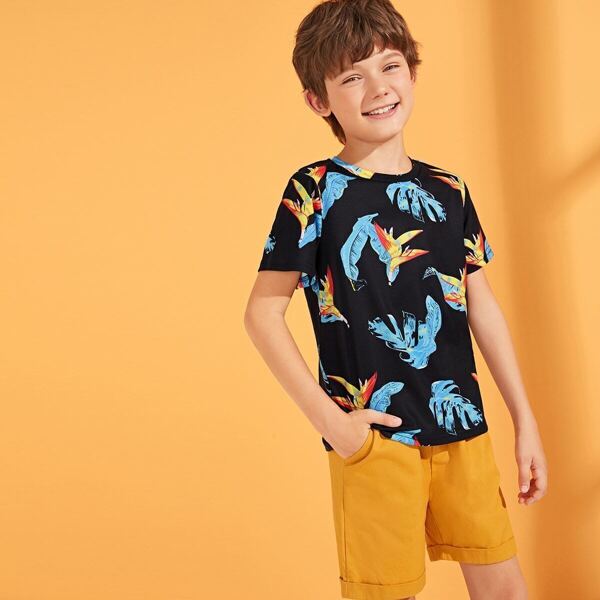 

Boys Tropical Print Top & Shorts Set, Multicolor