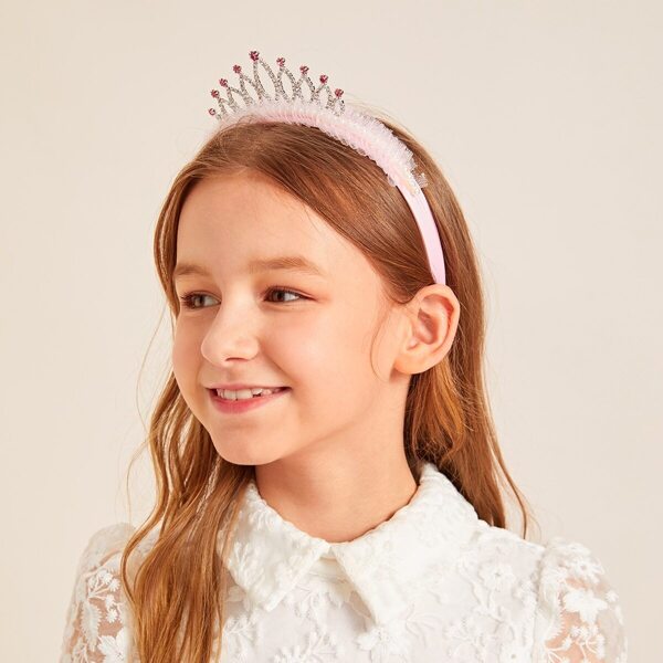 

Toddler Girls Rhinestone Engraved Crown Decor Headband