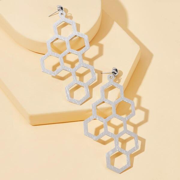 

Honeycomb Shaped Drop Earrings 1pair