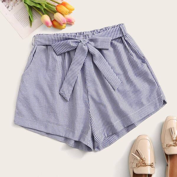 

Self Tie Stripe Shorts