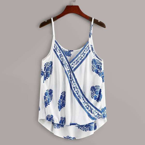 

Plants Print High Low Cami Top