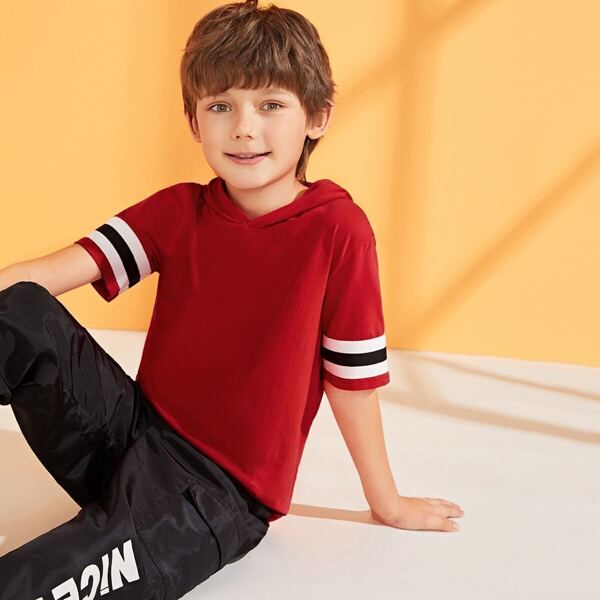 

Boys Striped Sleeve Hoodie