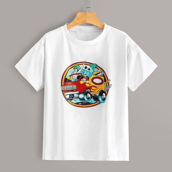 

Figure And Tropical Print Tee