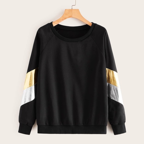 

Contrast Reflective Striped Sweatshirt