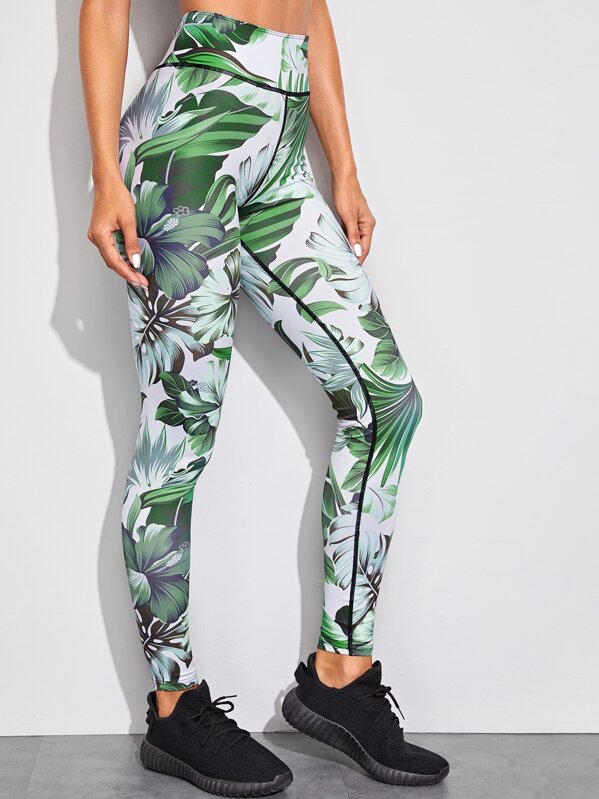 

Plants Print Stitch Detail Skinny Leggings, Multicolor, Juliana