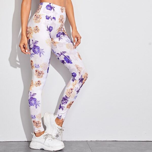 

Floral Print High Waist Skinny Leggings