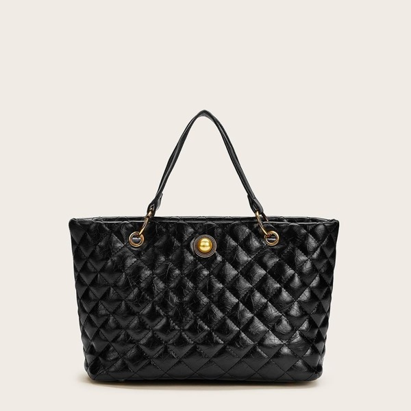 

Chain Strap Quilted Satchel Bag