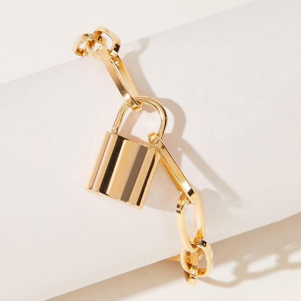 

Lock Decor Chain Bracelet 1pc, Gold