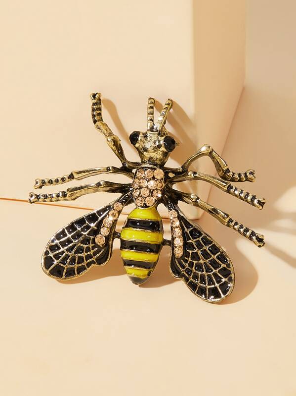 

Rhinestone Decor Bee Design Brooch 1pc, Multicolor