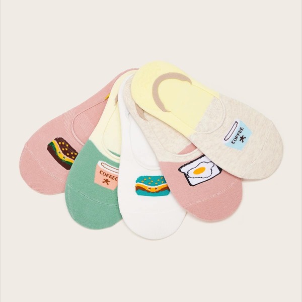 

Cartoon Pattern Invisible Socks 5pairs