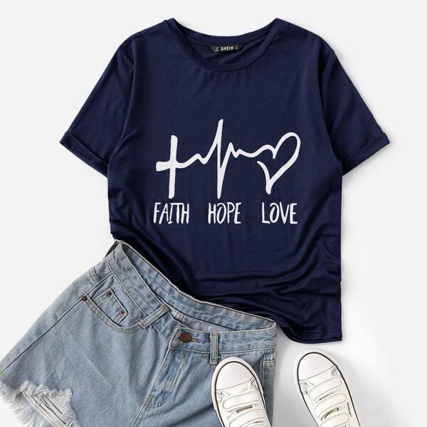 

Slogan & Graphic Print Tee