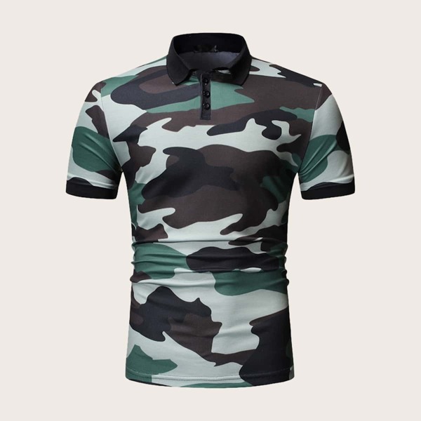 

Men Camouflage Print Polo Shirts