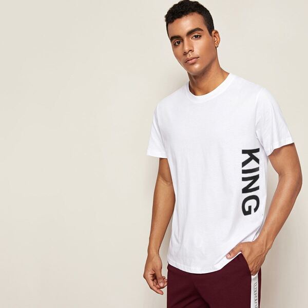 

Men Letter Print Tee