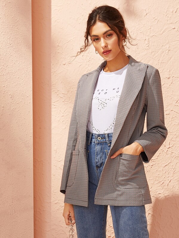 

Pocket Side Single Button Outerwear Without Belted, Khaki, Carol A