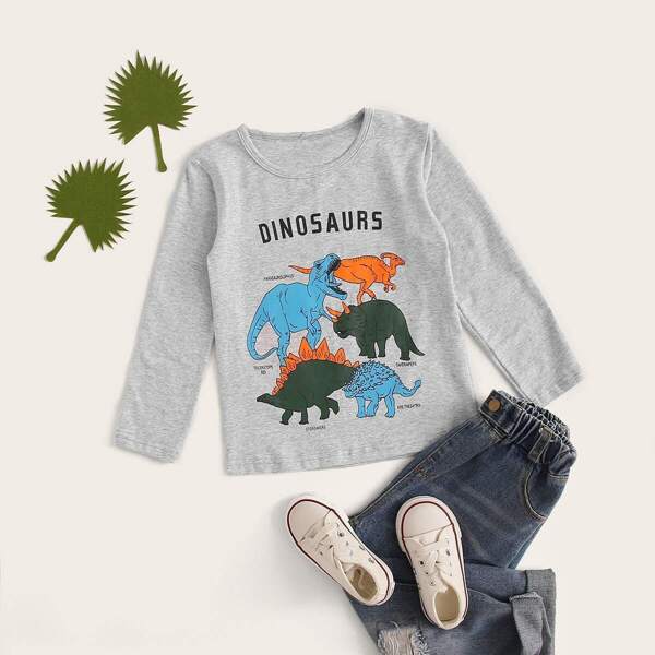 

Toddler Boys Dinosaur Graphic Long Sleeve Tee