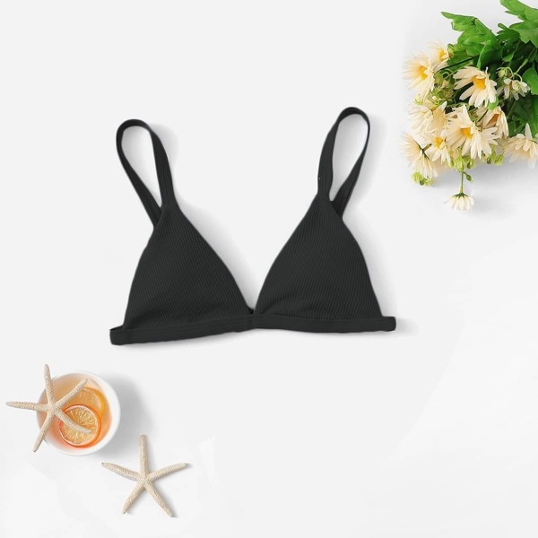 

Textured Triangle Bikini Top