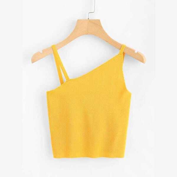 

Plus Asymmetrical Neck Knit Top