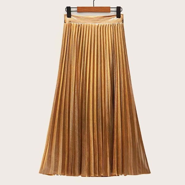 

Metallic Pleated Full Length Skirt