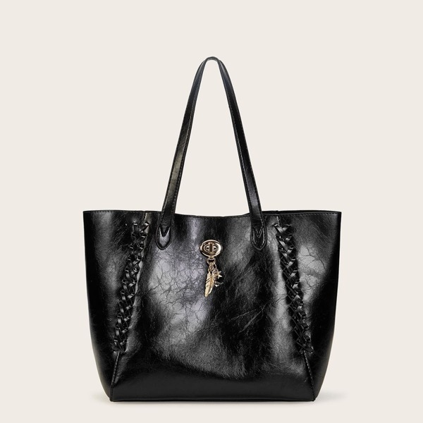 

Braided Detail Twist Lock Bag Set 2pcs