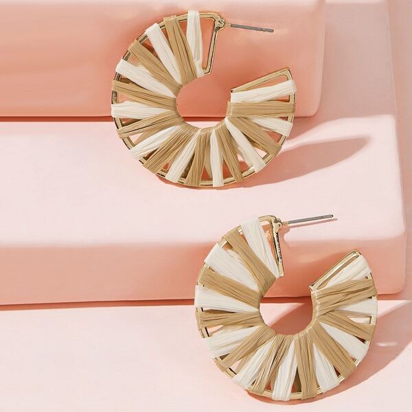 

Round Braided Cuff Hoop Earrings 1pair