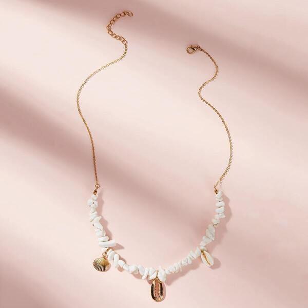 

Shell & Stone Decor Necklace 1pc